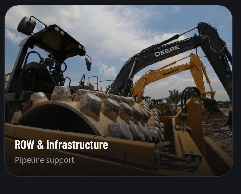 Heavy equipment for ROW, infrastructure, and maintenance work