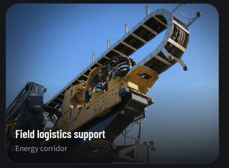Boring, trenching, and padding equipment on an energy corridor